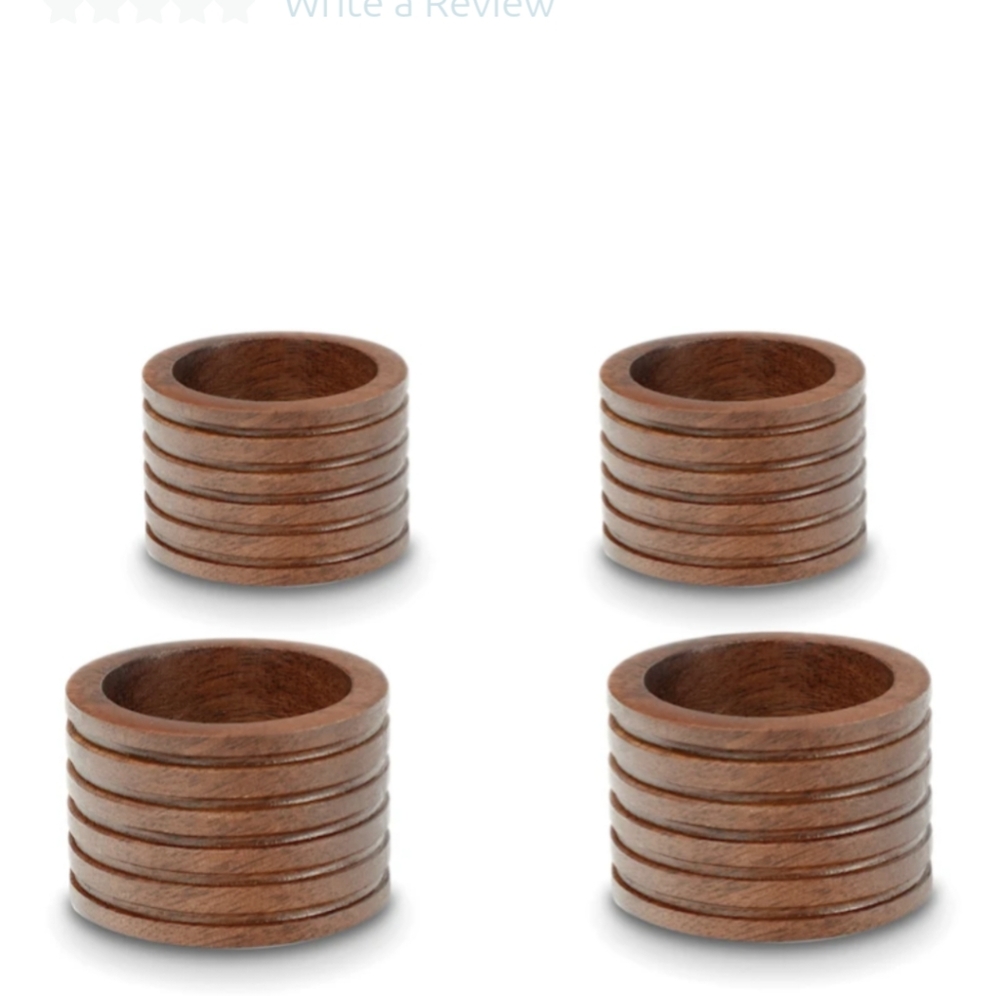 NWT Crosby St Wooden Napkin Rings - Picture 2 of 3